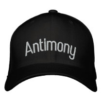 Antimony embroidered hats by ScienceHats Antimony embroidered hats