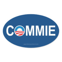 Antiobama Commie Oval Stickers