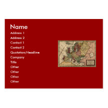 Antiquarian 1721 Map of Europe by Herman Moll Business Card Template
