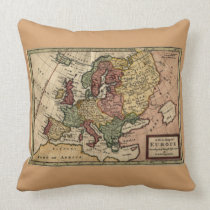 Antiquarian 1721 Map of Europe by Herman Moll Throw Pillows