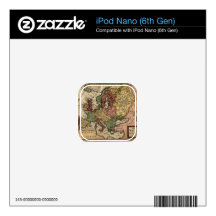 Antiquarian 1721 Map of Europe by Herman Moll Skin For The iPod Nano