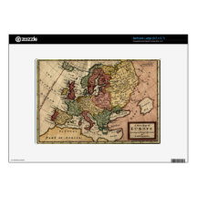 Antiquarian 1721 Map of Europe by Herman Moll Large Netbook Skins