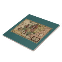 Antiquarian 1721 Map of Europe by Herman Moll Tile