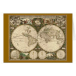 Antique 1660 World Map by Frederick de Wit Greeting Cards