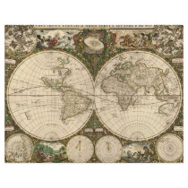 Antique 1660 World Map by Frederick de Wit Flyer