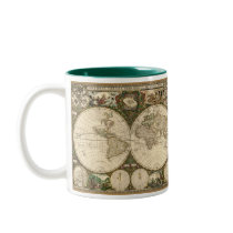 Antique 1660 World Map by Frederick de Wit Mug