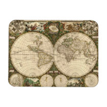 Antique 1660 World Map by Frederick de Wit Magnets