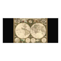Antique 1660 World Map by Frederick de Wit Rack Cards