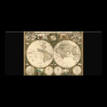 Antique 1660 World Map by Frederick de Wit Rack Cards