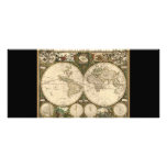 Antique 1660 World Map by Frederick de Wit Rack Cards