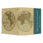 Antique 1786 World Map by William Faden 3 Ring Binders