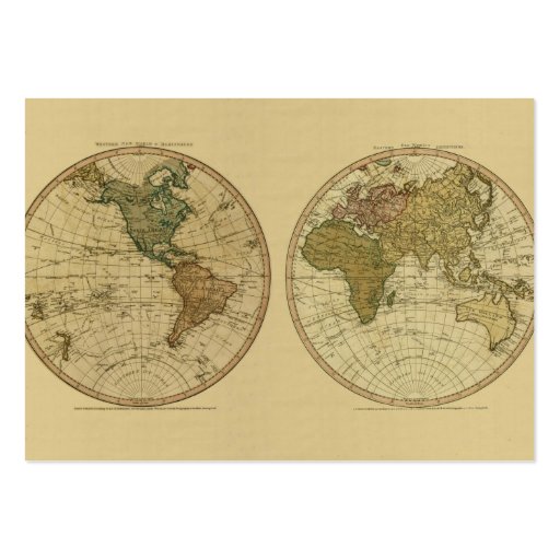 Antique 1786 World Map by William Faden Business Card (back side)