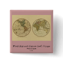 Antique 1786 World Map by William Faden Pin