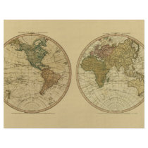 Antique 1786 World Map by William Faden Personalized Flyer