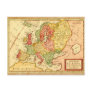 Antique 17th Century Herman Moll Map of Europe Postcard