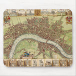 Antique 17th Century Map of London W. Hollar Mousepad