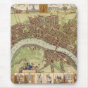 Antique 17th Century Map of London W. Hollar mousepads