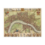 Antique 17th Century Map of London W. Hollar Postcard