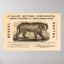 Antique 1869 spicy sauce ad poster