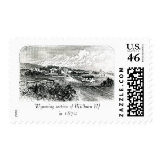 Antique 1874 Sketch Wyoming in Millburn NJ Stamp stamp
