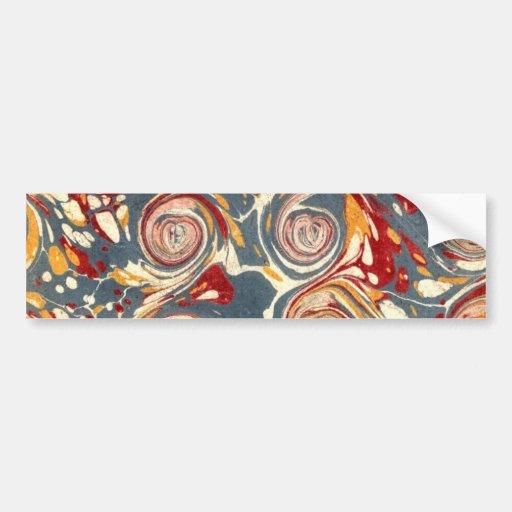 Antique 18th Century Paper Marbling Marbled Bumper Stickers
