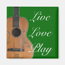 Antique Acoustic Guitar Magnet