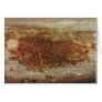 Antique Aerial Map City San Francisco, California Greeting Card