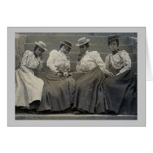 Antique African American Women Photo Card