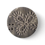 Antique Ayrshire Lace Embroidery Pinback Button Antique Ayrshire Lace Embroidery Pinback Button