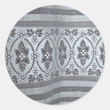 Antique Ayrshire Lace Round Stickers