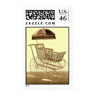 Antique Baby Carriage ~ Vintage Advertising ~ 1891 Postage by VintageFactory