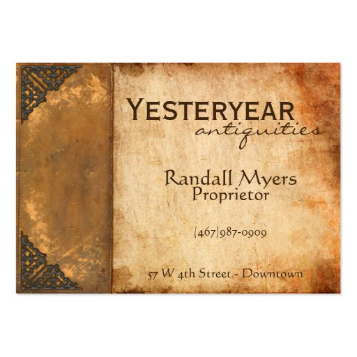 Antique Book Business Card Template (front side)