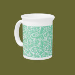 Antique Book Interior Pattern in Sea Green pitchers