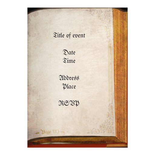 Antique Book Personalized Invitation