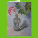 Antique bottle, bleeding hearts cards