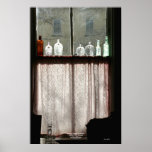Antique Bottles in Window, Carson City, Nevada Print