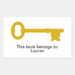 Antique Brass Key Rectangular Sticker