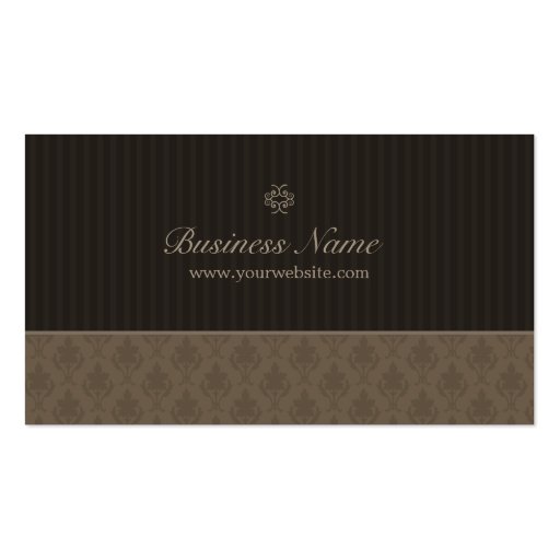 Antique Brown Damask business card (back side)