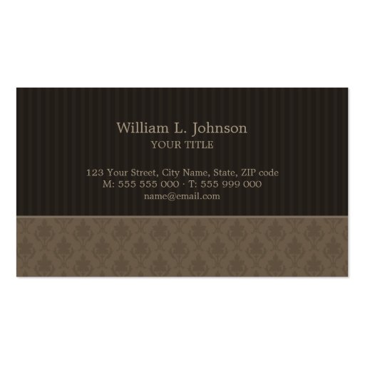 Antique Brown Damask business card