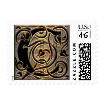 Antique Brushed Brass Monogram postage