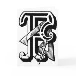 Antique Calligraphy Masonic Symbols Letter F Cards