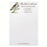 Antique Canadian Owl Print Customizable Stationery stationery