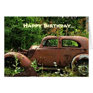 Antique Car Birthday Card