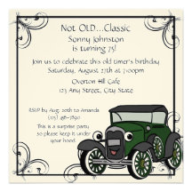 Antique Car Birthday Custom Invites