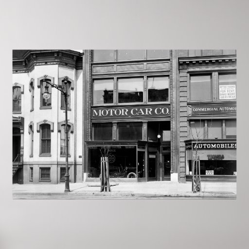 Antique Car Dealership, early 1900s Poster Zazzle