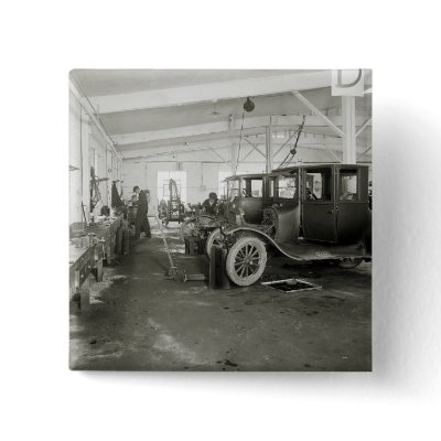 Antique Car Repair Garage, early 1900s Buttons by Photoblog