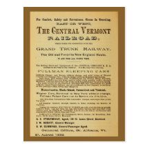 Antique Central Vermont Railroad ad Post Cards