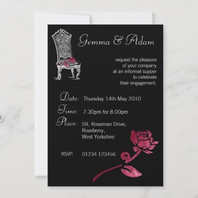 Antique High Chair on Antique Chair   Rose Invitation  Ideal For Engagement Party