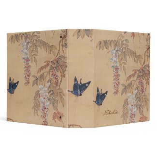 Antique Chinese Butterfly and Wisteria Binder binder