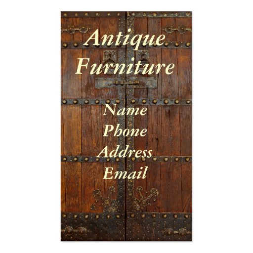 Antique Chinese Wardrobe with Brass Fittings Business Card Template (front side)